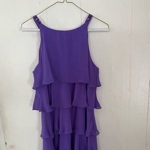 Purple chiffon ruffle dress (petite length)